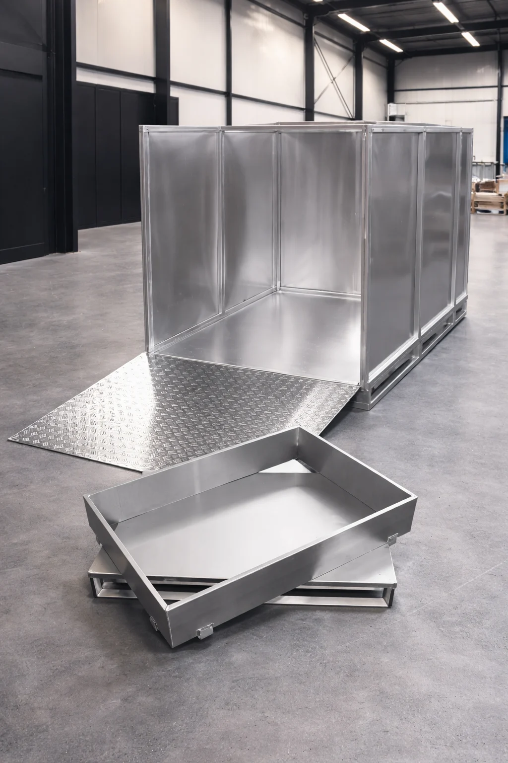 Aluminium pallets und containers